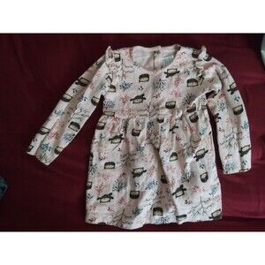 Koala Kids Baby Toddler Girls Dress Top Size 3T Pink Hoot Owls L/S Cotton Snap